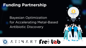 Funding partnership announcement for Atinary and the Frei lab for their project: Bayesian Optimization for Accelerating Metal-Based Antibiotic Discovery